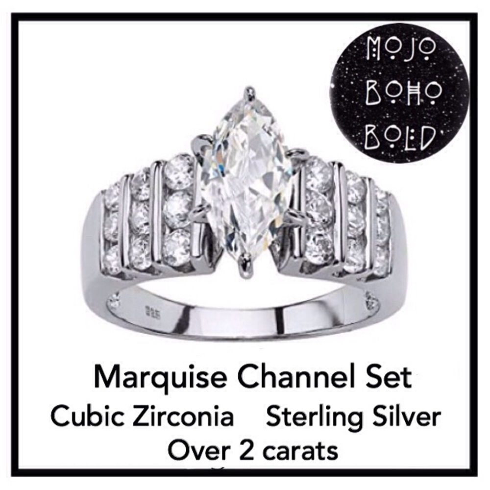 🆕 MARQUISE CUT CUBIC ZIRCONIA RING SIZE 8